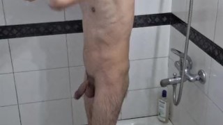 Hot Guy Take a shower with his Dick Hard