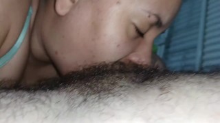 making the dick disappear in the back of my throat, I love swallowing everything no matter the size