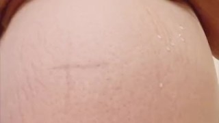 SEXY PREGNANT BBW SHOWS HER ASSHOLE AND MILKS HER TITTIES AT THE SPA