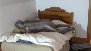 crocodile print zentai fucks shirtless jock in jeans