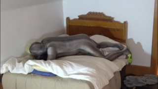 crocodile print zentai fucks shirtless jock in jeans