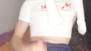 Cute femboy jerking off