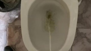 Pissing in a public office toilet as seen from the eyes ASMR 4K