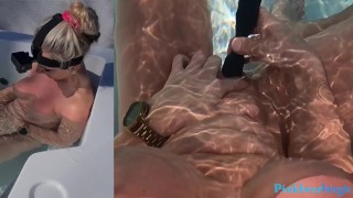 Hot big boob amateur MILF creating content in Jacuzzi - PIP and POV