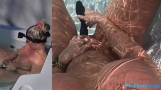 Hot big boob amateur MILF creating content in Jacuzzi - PIP and POV