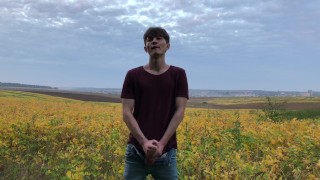 UNDRESS in the WILD, MASTURBATE and the CUMSHOT is MASSIVE / huge veiny cock / uncut / big loads