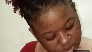 Fingering Hairy Ebony Pussy, she Deepthroated my BBC till I burst a Nut