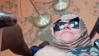 BBW Female boss caught employee jerking off his cock and ended up swallowing his cum, SSBBW, fat ass