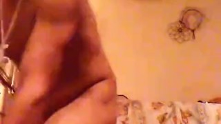 Bouncing on that massive monster dildo