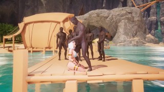 Cleopatra Cumslut 3D debauchery on the pier