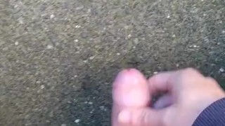 Hung British Lad Shoots His Massive Load Outdoors