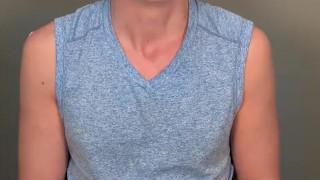 Young jock hasn’t cum all day!