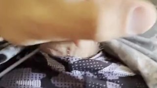 Army solider jerks off in his wrestling singlet shoots cum through it!