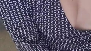 MILF masturbates on video call