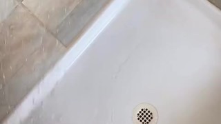Quick SnapChat Shower Jerkoff - cum washes down drain