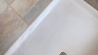 Quick SnapChat Shower Jerkoff - cum washes down drain