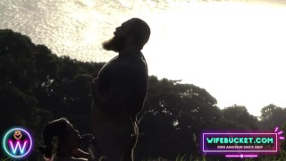 Wife Porn by Wifebucket and her boyfriend fucking outdoor