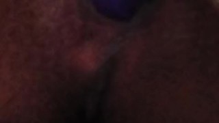 Using the vibrator to get wet and then inserting it