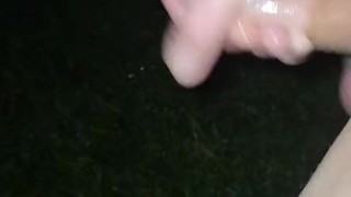 Jerking off & cumming with condom on neighbor's backyard, gazebo & patio! Risky public masterbation