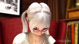 Hottest futa with a huge dick plays with a sexy horny nerdgirl in the dungeon