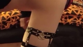 Femboy finally gets knotted on a fucking machine