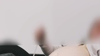 Woman with two uterus loves belly inflation.