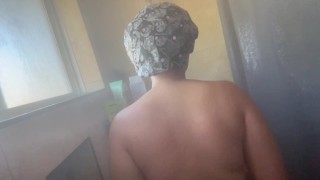 Taking a shower