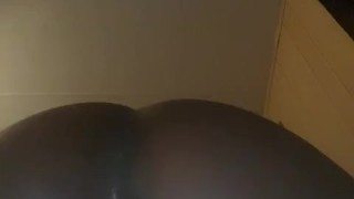 BIG BOOTY EBONY FINGERING PRETTY PINK PUSSY FROM BEHIND