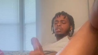 Intense curved dick masturbation in my step moms bed 😨🫨