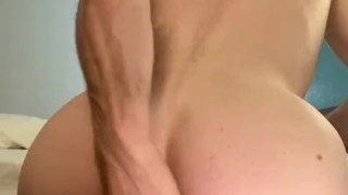 Tall Jock gets a hotel for a nice self fucking and gape session