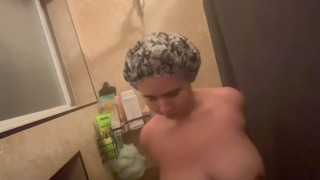 Taking a shower
