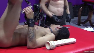 John Wolfboy uses electrodes on Jay Rus balls and nipples