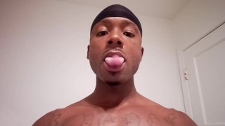 Showing off long tongue (Fetish).