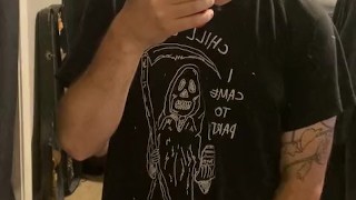 Cute pup takes off his clothes for you and cums