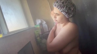 Taking a shower