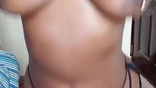 Wearing Nipples Clamps On My Big Black Nipples While Bouncing My Big Boobs