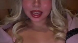 Making sexy lewd tiktoks in my pastel blue bunny lingerie