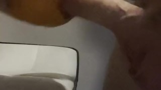 Rearranging pumpkins guts (mouth and anal) heated toy