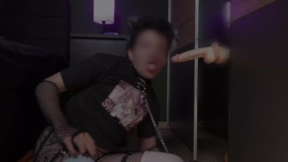 silly femboy sucks huge cock and drools lots