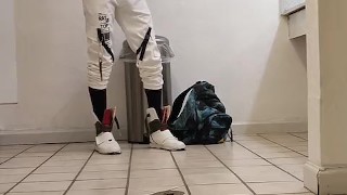 Hot skinny young twunk showing you his dick in the school bathroom