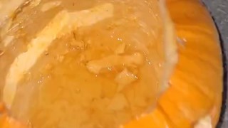 Desperation Piss - Milf Peeing in a Pumpkin found on Road!