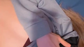 Pretty petite teen plays with pussy Solo