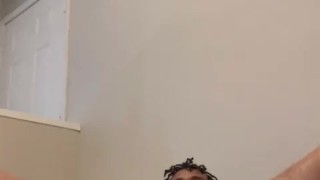 Horny step son playing and moaning with his curved dick on the living room floor 🥵, full video OF