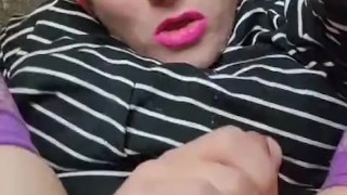 Sissy faggot cums on his face