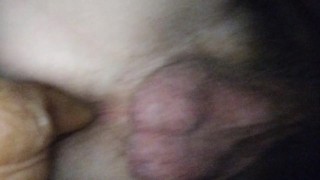 Fucking myself with my 5 inch dildo and jerking off until I cum and lick it off my hand