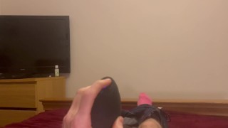 POV cumming using a blow job sex toy. Big cock sucked and jerked to cumshot. Horny big cock!