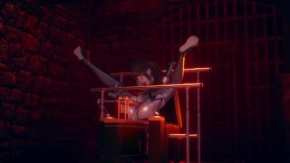 Cute asian fucked by the perfect dildo machine