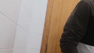 Him in the bathroom at the bar.