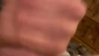 Stud with Hung Curved Cock Jacks off to Cumshot