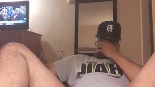 Me pissing relaxed in my hotel room.